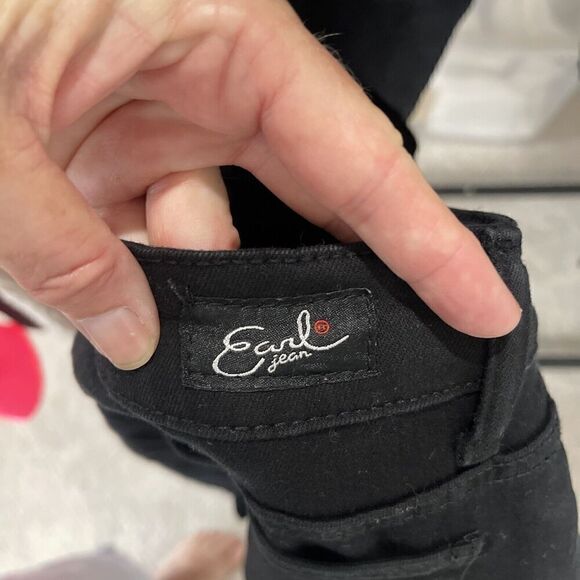 Women Junior Embroidered Jeans Size 8 Black Stretch Skinny Floral Boho Rodeo Med - Picture 5 of 10